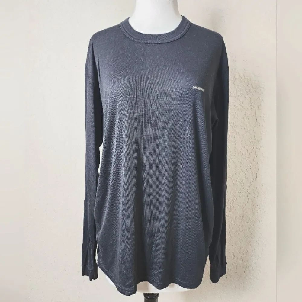 Patagonia Capilene Baselayer Crew Neck Long Sleeve Shirt Black Size L